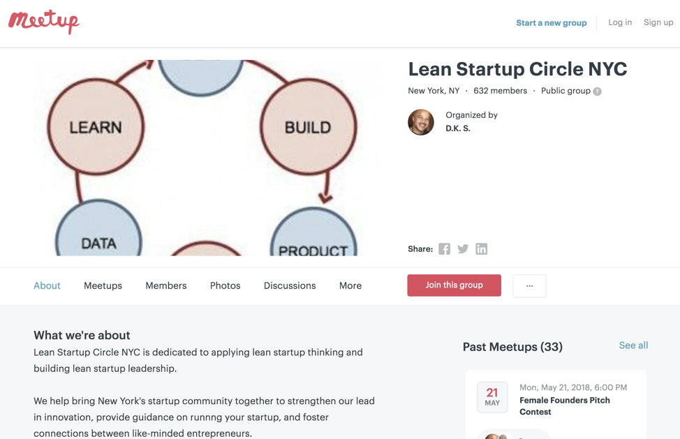 Lean Startup Circle NYC Example