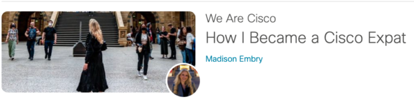 Team members share personal stories about their brand experience on the We Are Cisco blog.
