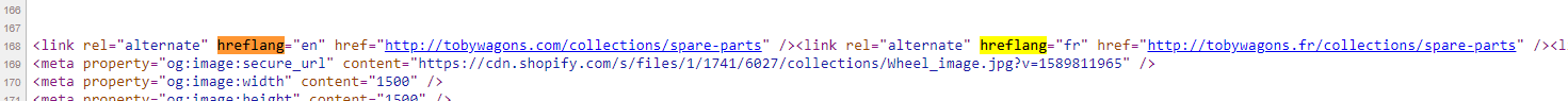 Toby Wagons hreflang tags