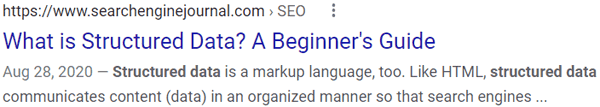 Screenshot of a Search Snippet
