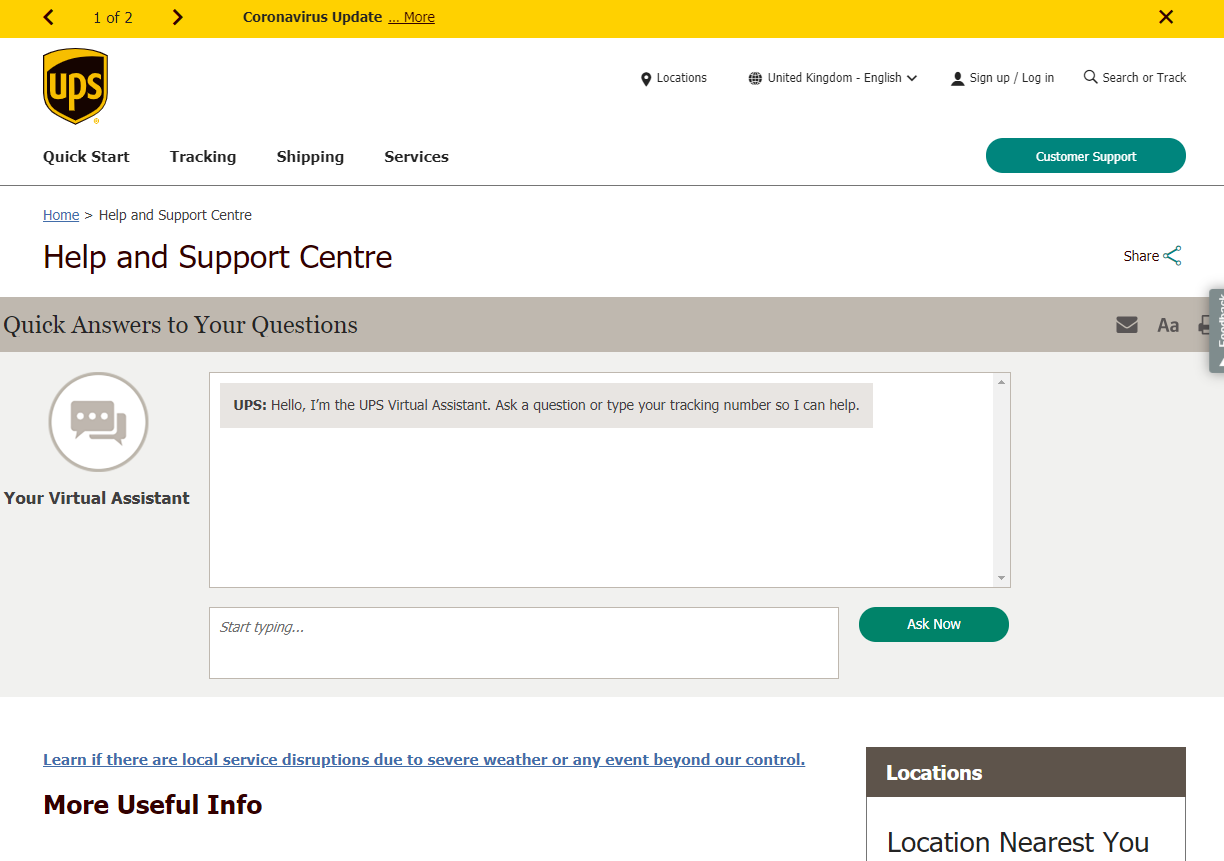 UPS FAQ Page