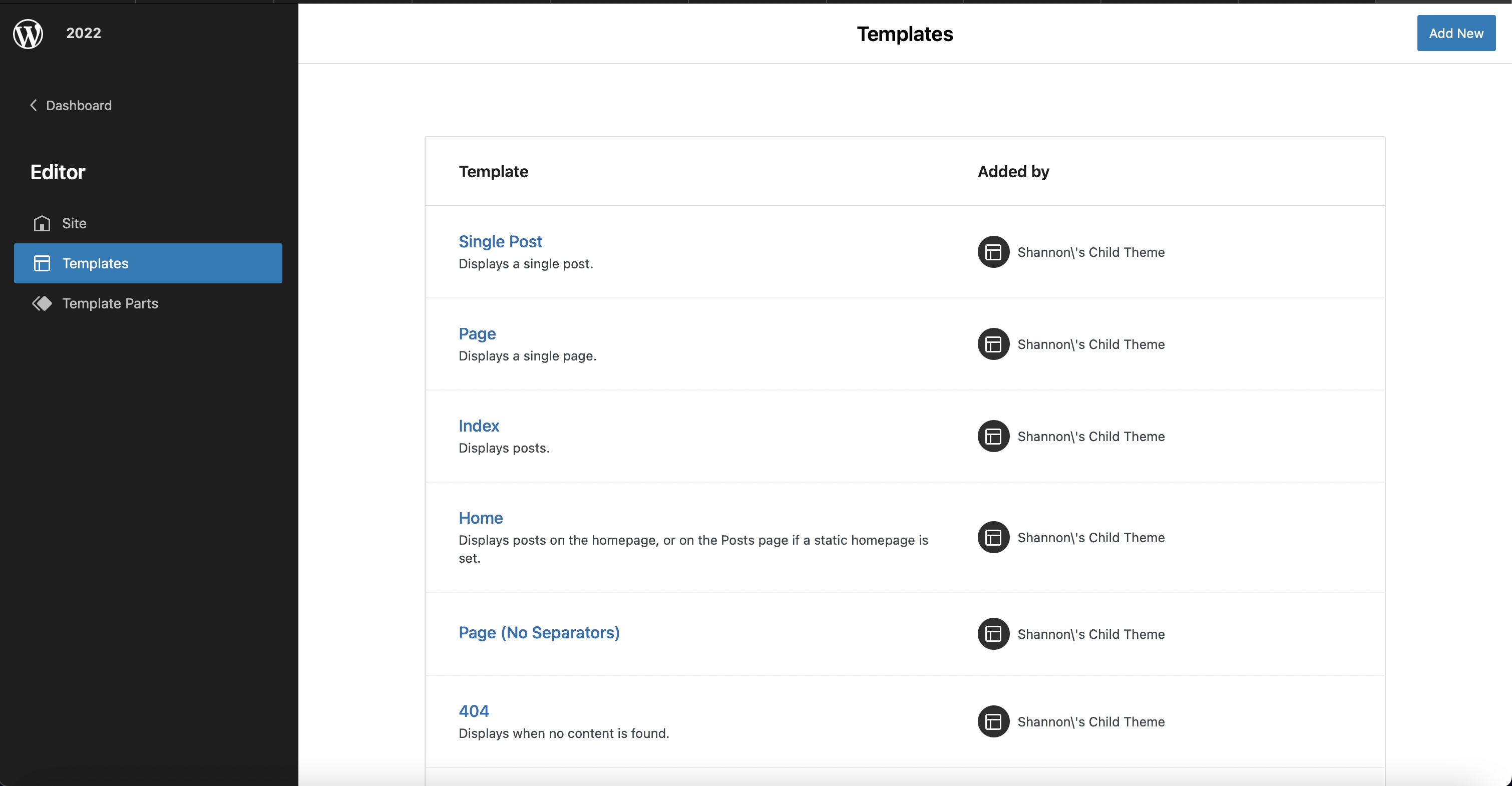 FSE 2022 theme templates