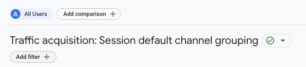 Select filter in Google Analytics 4