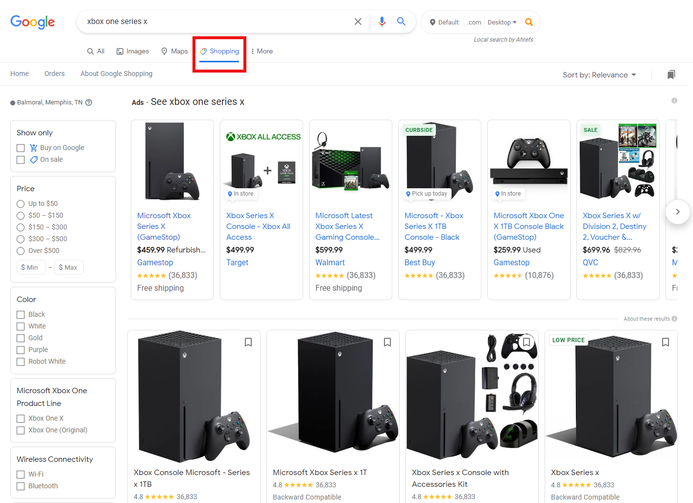 google search result for xbox one