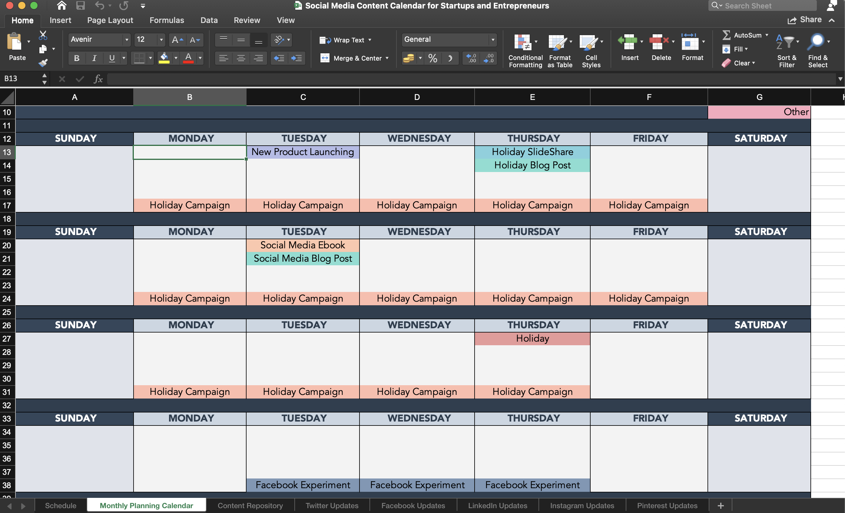  HubSpot content calendar