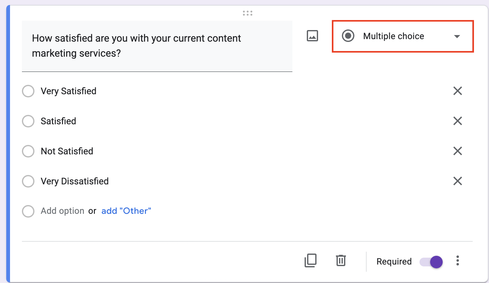 Google Apps multiple choice