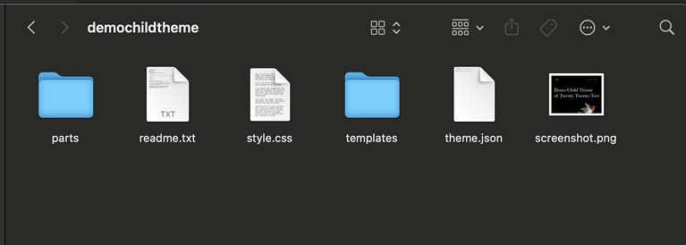 files in child theme