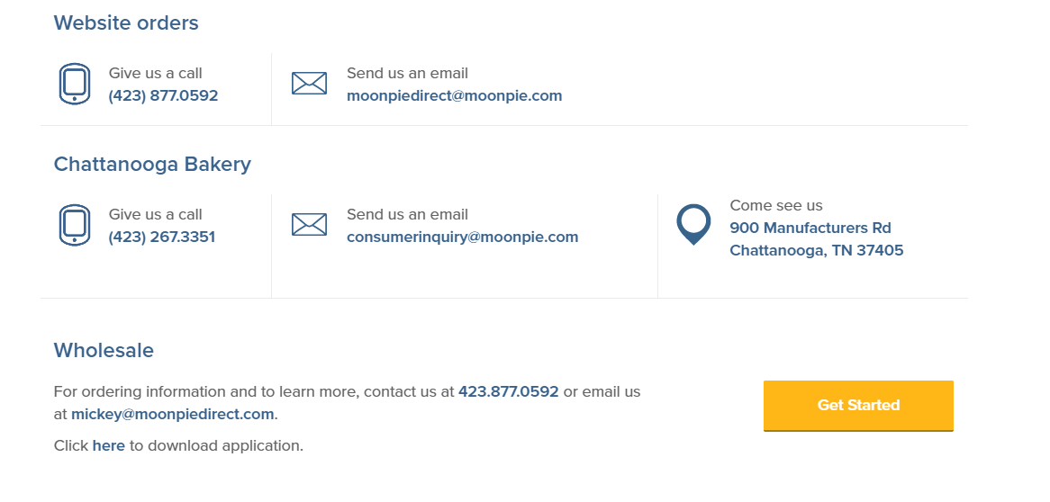 contact us page moon pie