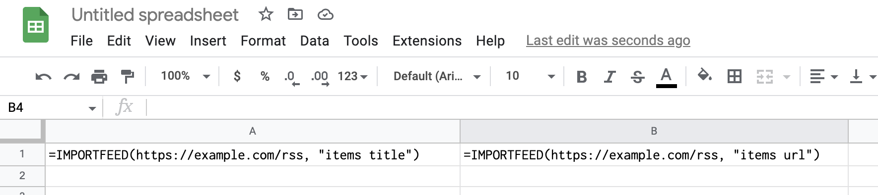 Importing rss feeds into excel through google sheets