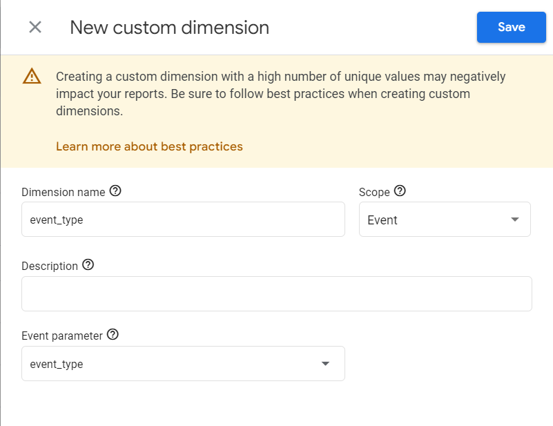 Event scoped custom dimension